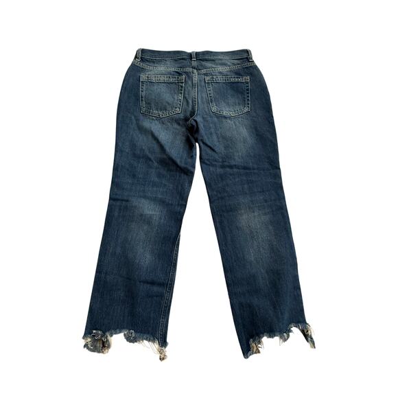 We The Free Jeans Womens 28 Maggie Mid-Rise Straight-Leg Button Fly Raw Hem - Picture 2 of 8